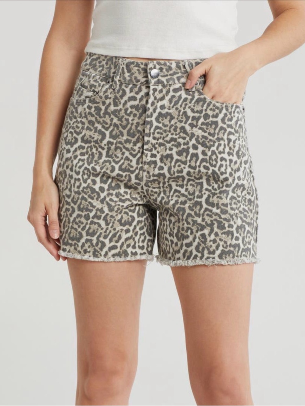 Cheetah Print High-Rise Women’s Denim Shorts - NWT Size 28